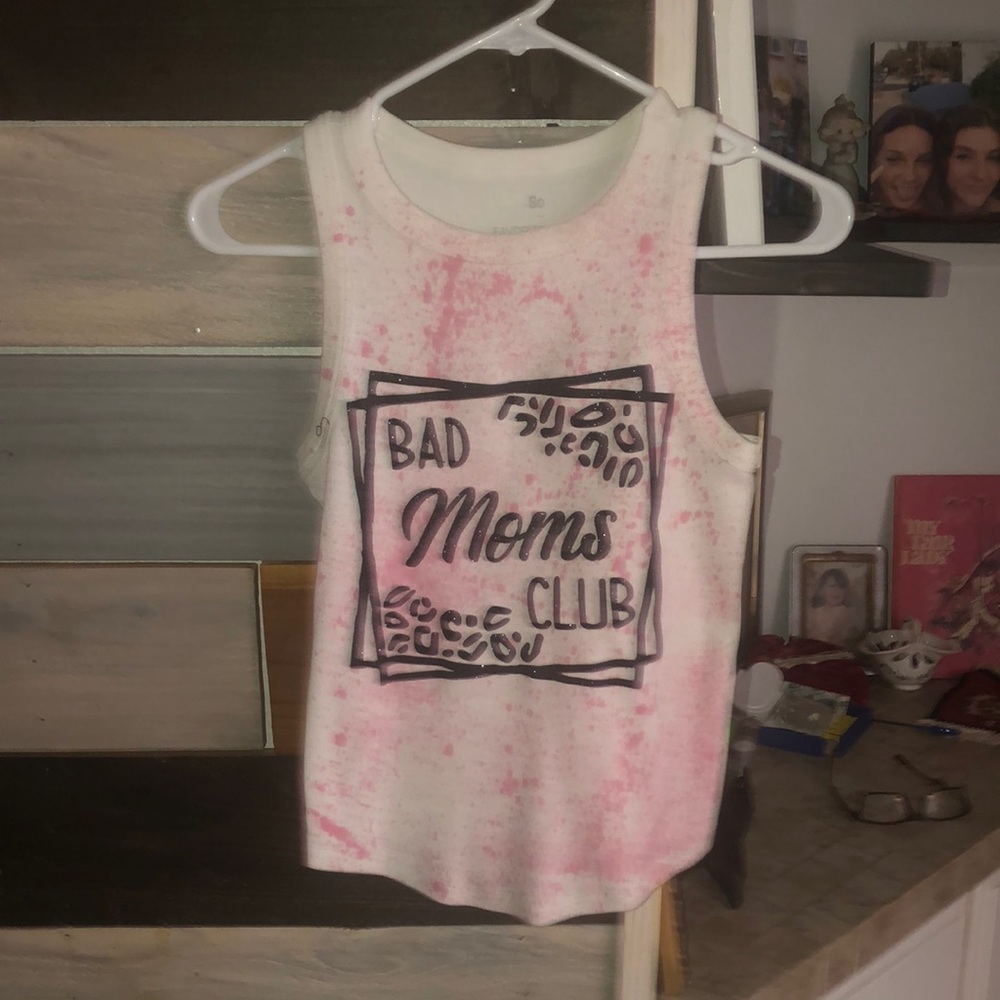 Cute Small Tank Top with “bad Mom club”